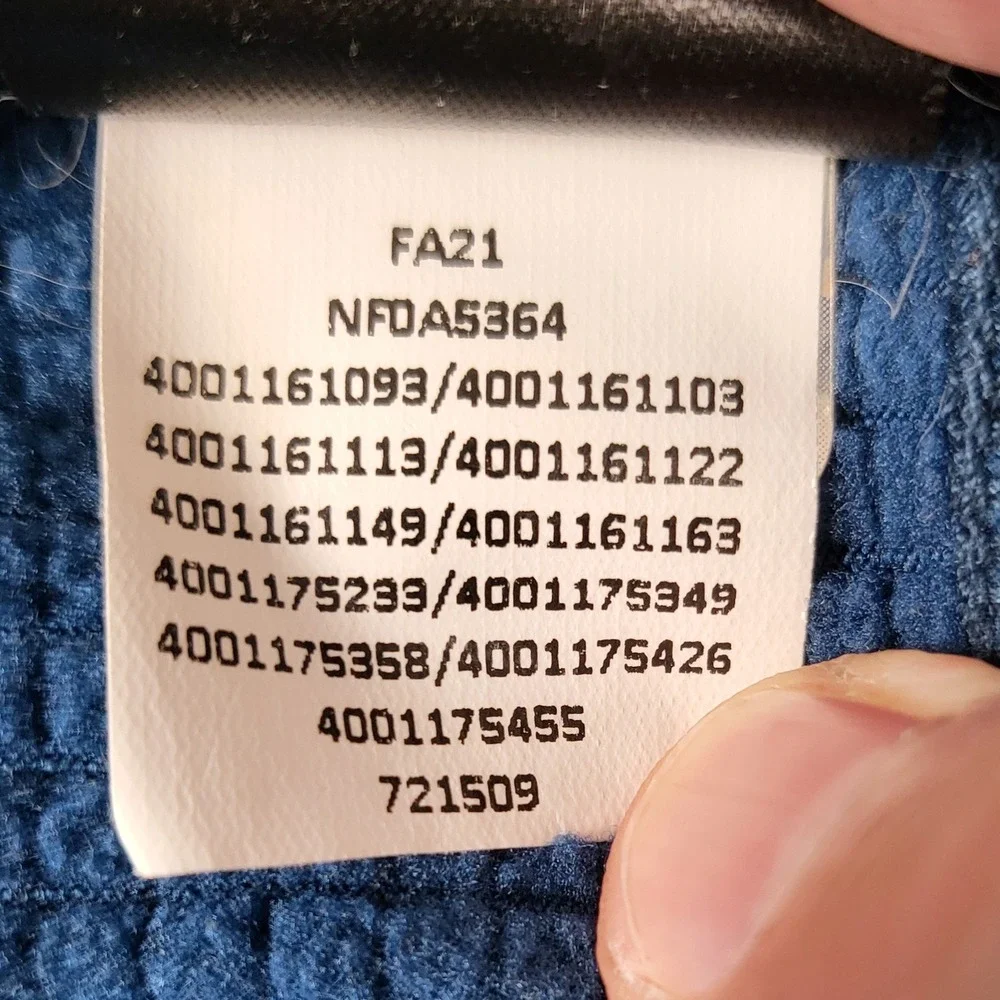 The North Face Full Zip Fleece Mens Large Blue NF0A5364 Grid Jacket